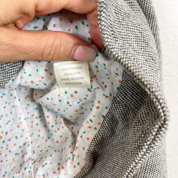 ANTHROPOLOGIE UNDER SKIES Grey Cropped Moto Style Jacket Size Medium - Picture 8 of 12